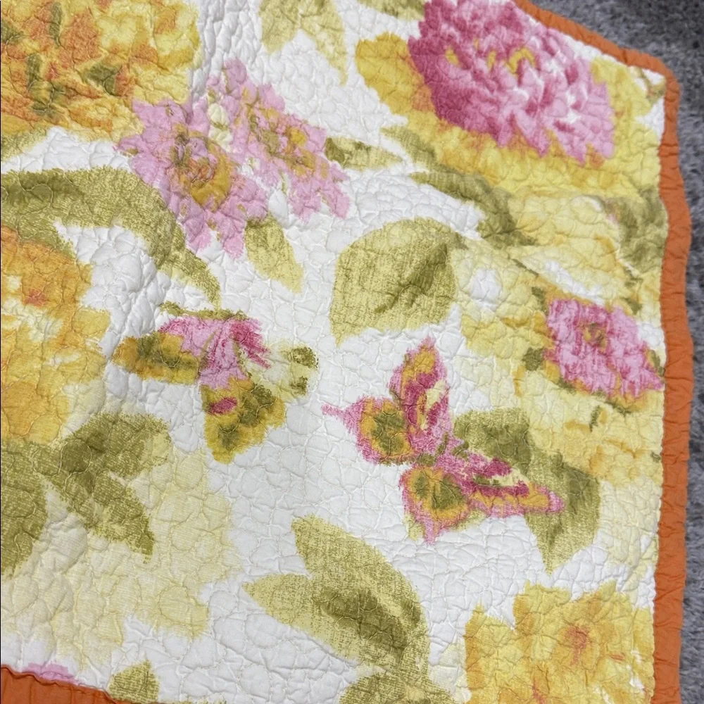 Floral and Striped Quilted Pillow Cover Set of Four - Picture 4 of 4